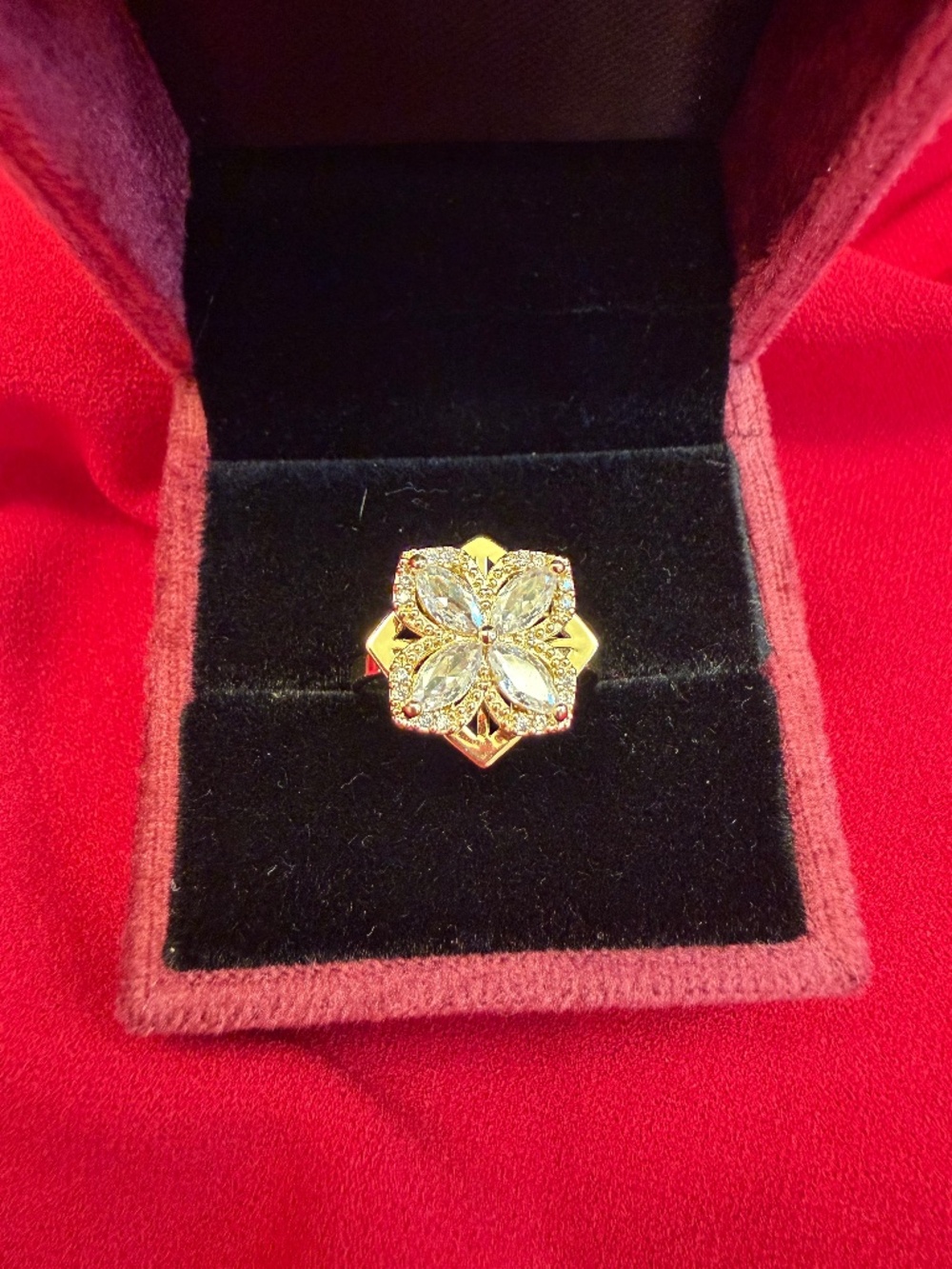 Gold Spinning fidget ring with c